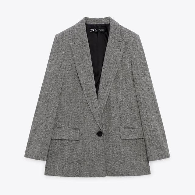 Zara Women's Blazer Jacket - Grey - L on Productcaster.