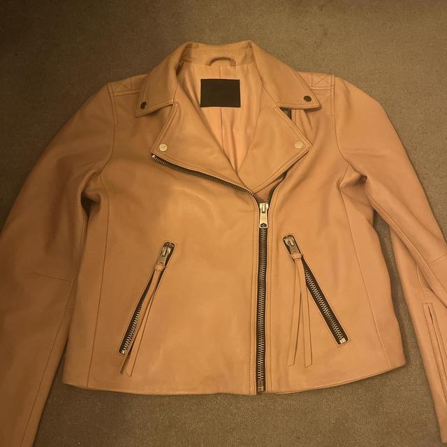 AllSaints Women's Jacket - Cream/Pink - UK 14 on Productcaster.