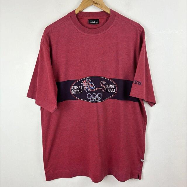 Adidas Men's T-shirt - Red - L on Productcaster.