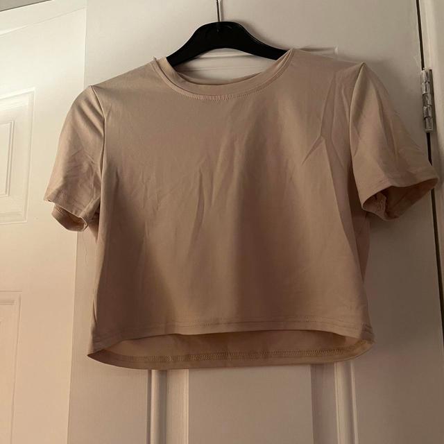 Women's Crop top - Cream/Tan - S on Productcaster.