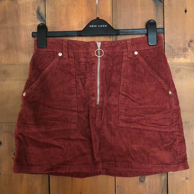 Topshop Women's Skirt - Burgundy - UK 6 on Productcaster.