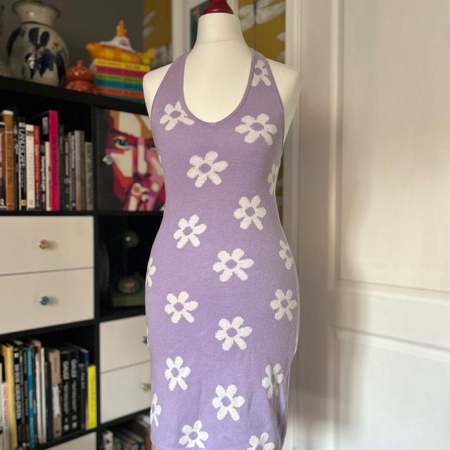 Hollister Co. Women's Bodycon Dress - Purple/White - XS on Productcaster.