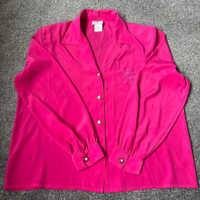 Vintage Women's Blouse - Pink - L on Productcaster.