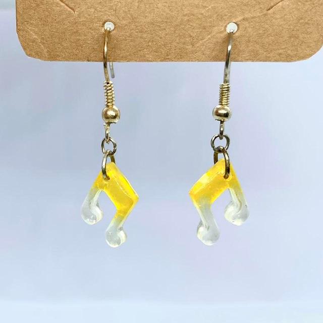 Handmade Women's Earrings - Yellow on Productcaster.