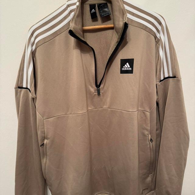 Adidas Men's Jumper - Tan/Brown - L on Productcaster.