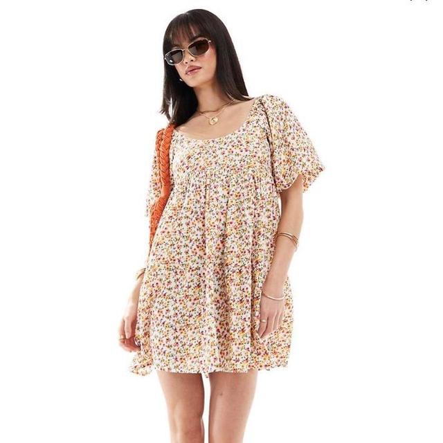 Wednesday's Girl Women's Babydoll Dress - Multi/Cream - 8 on Productcaster.