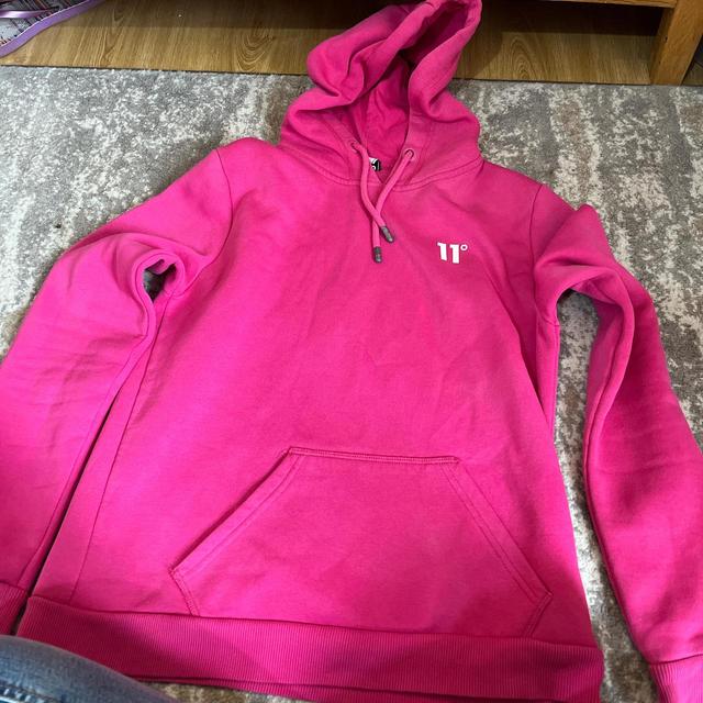 11 Degrees Women's Hoodie - Pink/White - S on Productcaster.