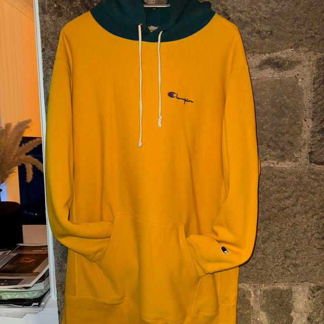 Champion Men's Hoodie - Yellow/Multi - L on Productcaster.