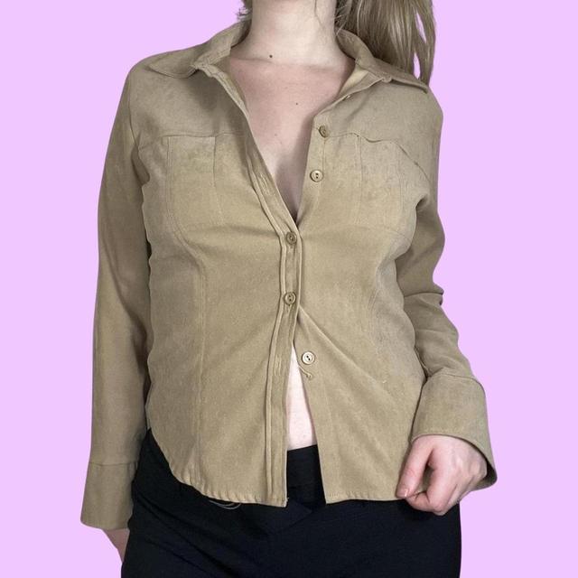 Vintage Women's Shirt - Tan - 12 on Productcaster.