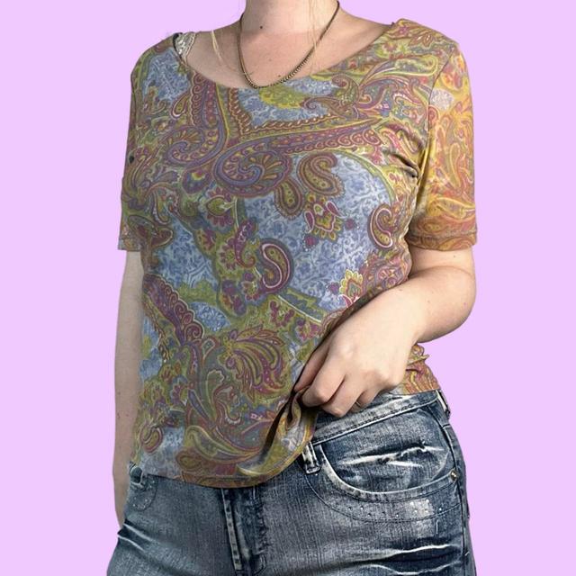 Vintage Women's T-shirt - Blue/Multi - 16 on Productcaster.