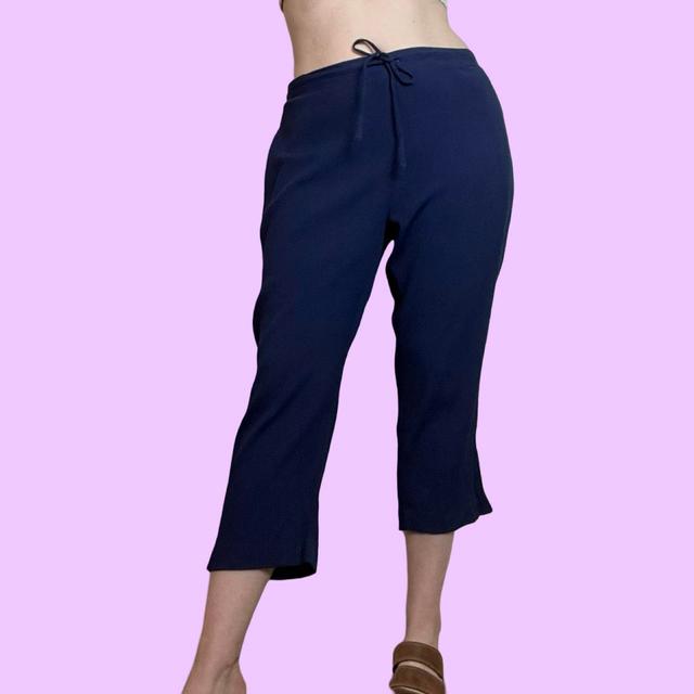 Vintage Women's Capri Trousers - Navy/Blue - UK 18 on Productcaster.