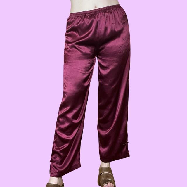 Vintage Women's Trousers - Burgundy/Red - S on Productcaster.