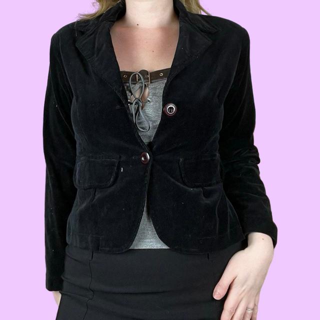 Vintage Women's Blazer Jacket - Black - S on Productcaster.