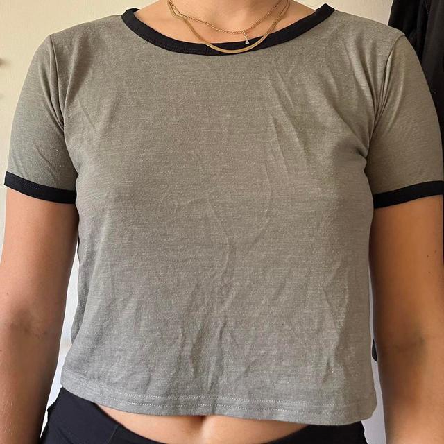 Topshop Women's T-shirt - Grey/Blue - 10 on Productcaster.