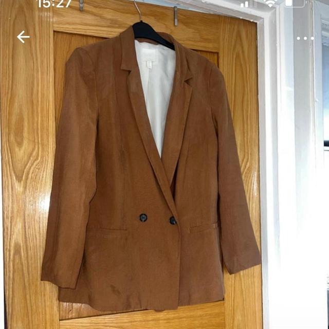 H&M Women's Blazer Jacket - Brown/Tan - UK 10 on Productcaster.