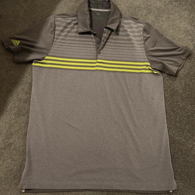 Adidas Men's Polo shirt - Grey/Green - L on Productcaster.