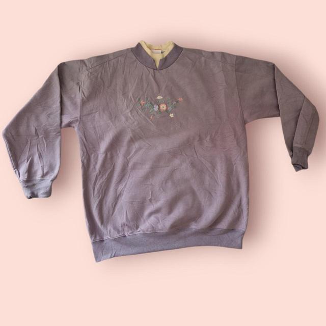 Vintage Women's Sweatshirt - Pink/Purple - L on Productcaster.