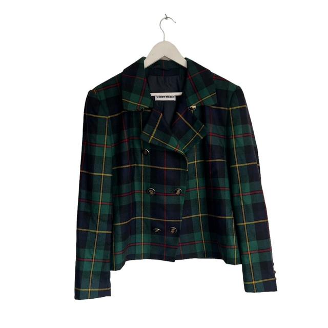 Vintage Women's Blazer Jacket - Green - M on Productcaster.