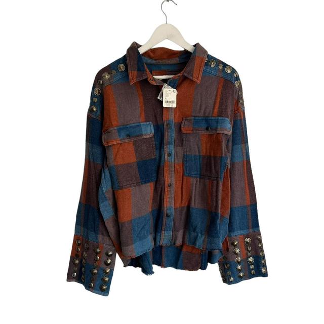 Free People Women's Shirt - Red/Blue - XL on Productcaster.