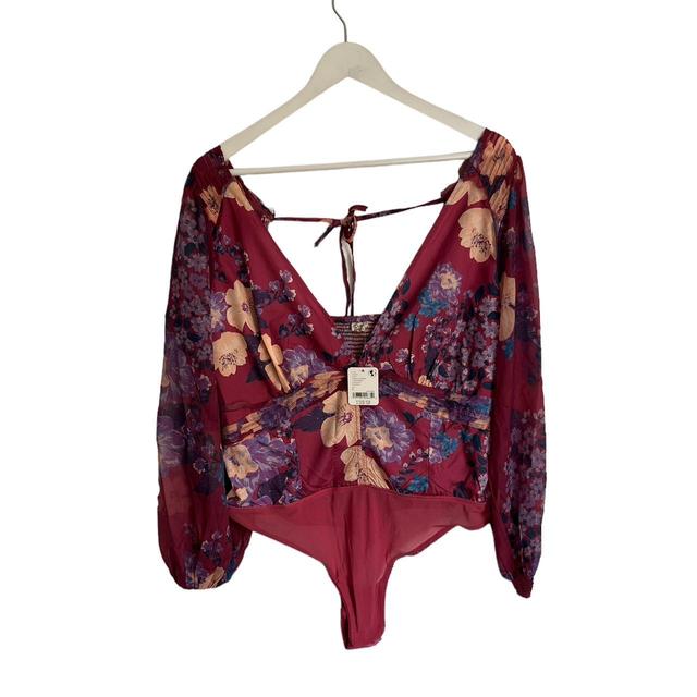 Free People Women's Bodysuit - Purple/Burgundy - L on Productcaster.