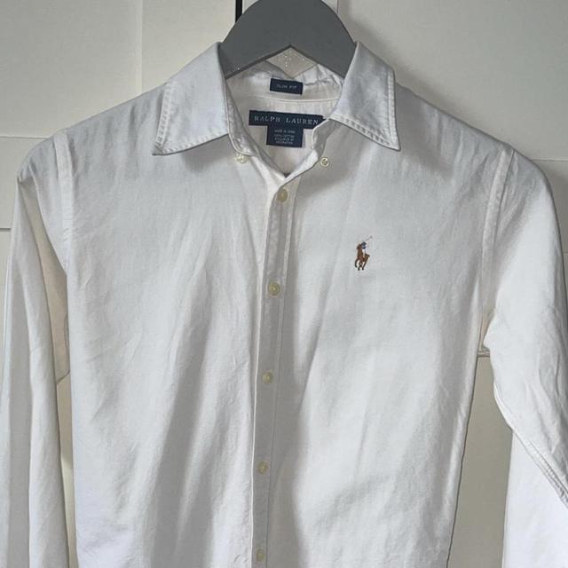 Polo Ralph Lauren Women's Shirt - White/Blue - 10 on Productcaster.