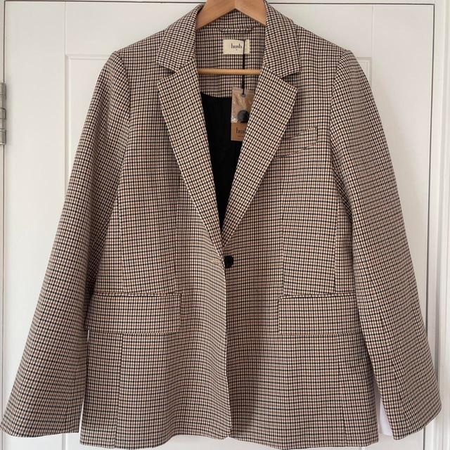 Hush Women's Blazer Jacket - Brown/Cream - UK 10 on Productcaster.