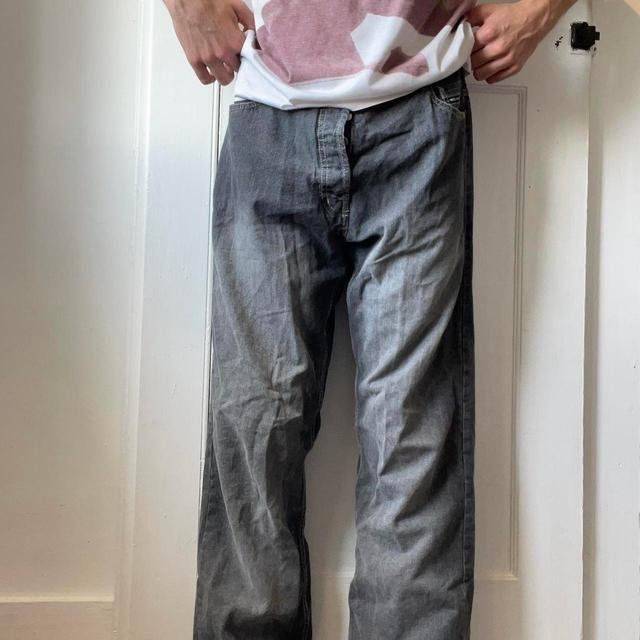 Men's Jeans - Grey/Black - M on Productcaster.