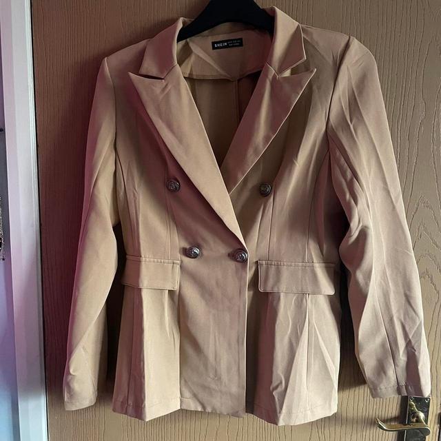 SHEIN Women's Blazer Jacket - Tan - UK 10 on Productcaster.