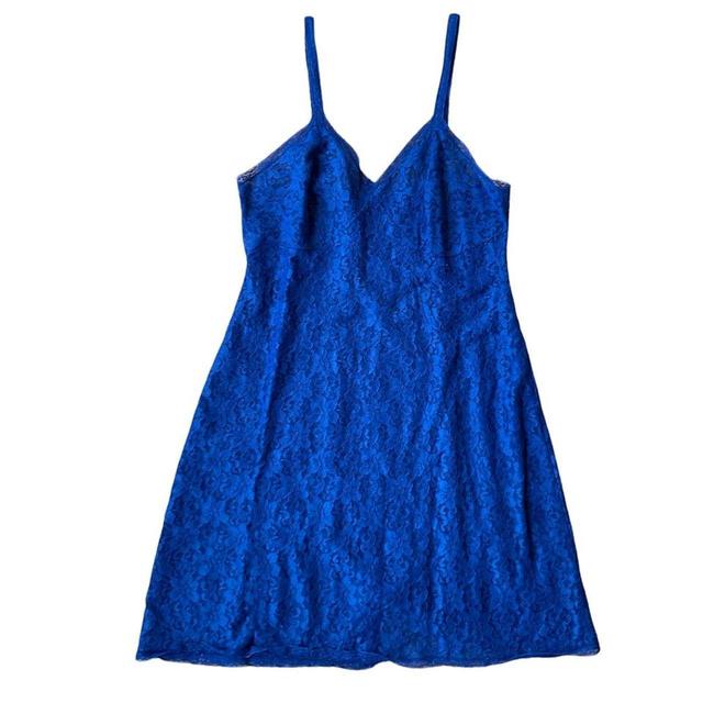 Vintage Women's Mini Dress - Blue - M on Productcaster.