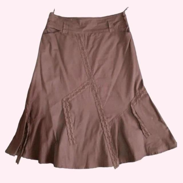 Preloved Women's Mini Skirt - Brown - UK 12 on Productcaster.