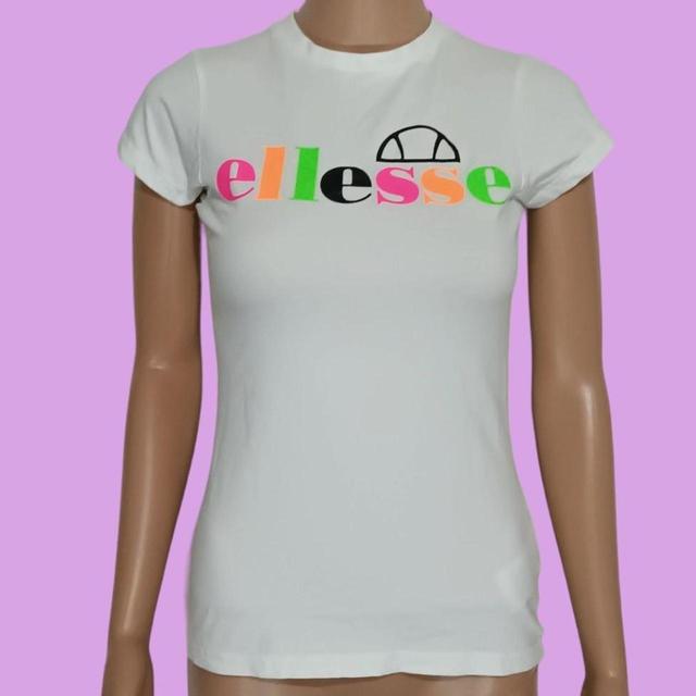 Ellesse Women's T-shirt - White/Multi - 6 on Productcaster.