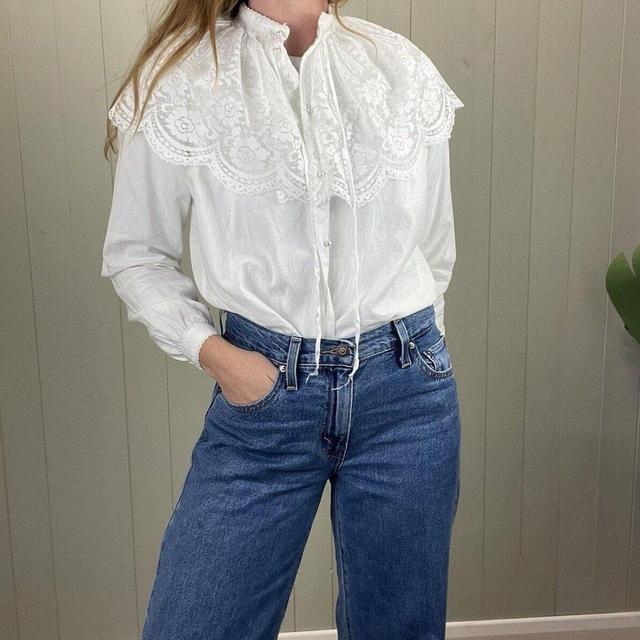 Vintage Women's Blouse - White - S on Productcaster.