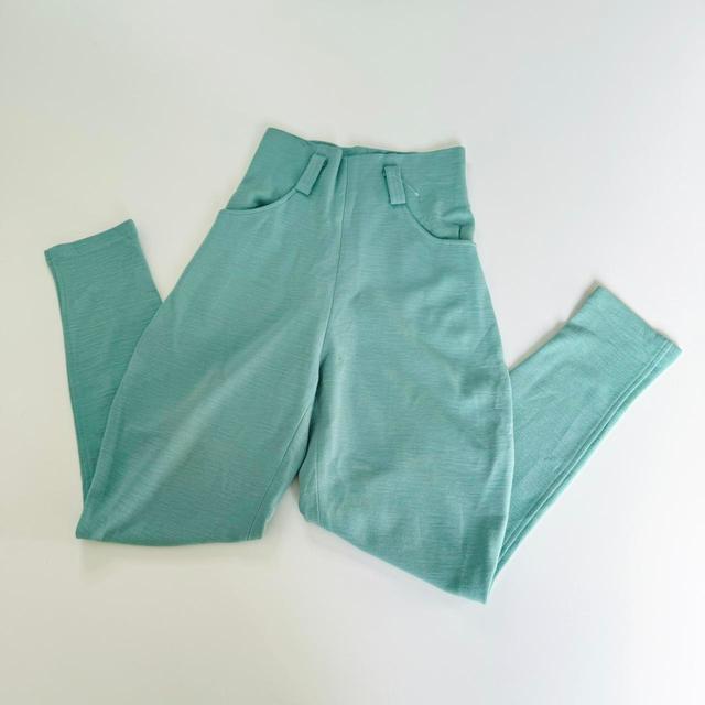 Vintage Women's High waisted Trousers - Green - UK 10 on Productcaster.