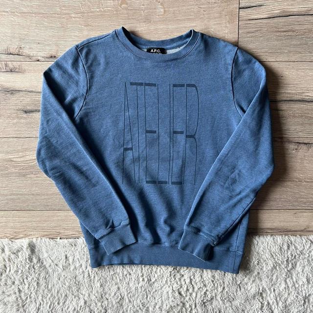 A.P.C. Men's Sweatshirt - Blue - M on Productcaster.