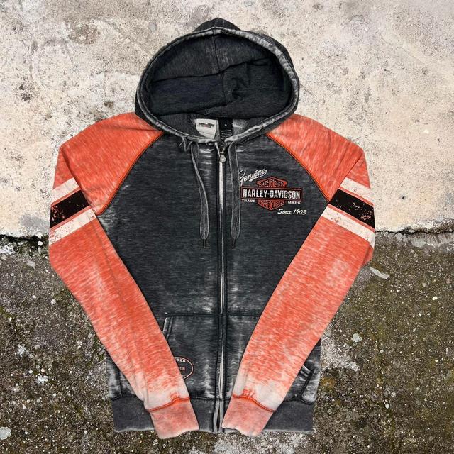 Harley Davidson Men's Hoodie - Orange/Black - S on Productcaster.