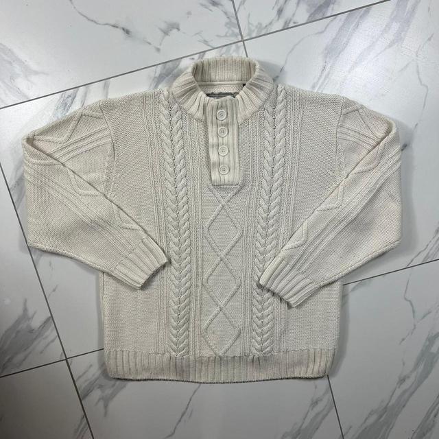 American Vintage Men's Jumper - Cream - L on Productcaster.