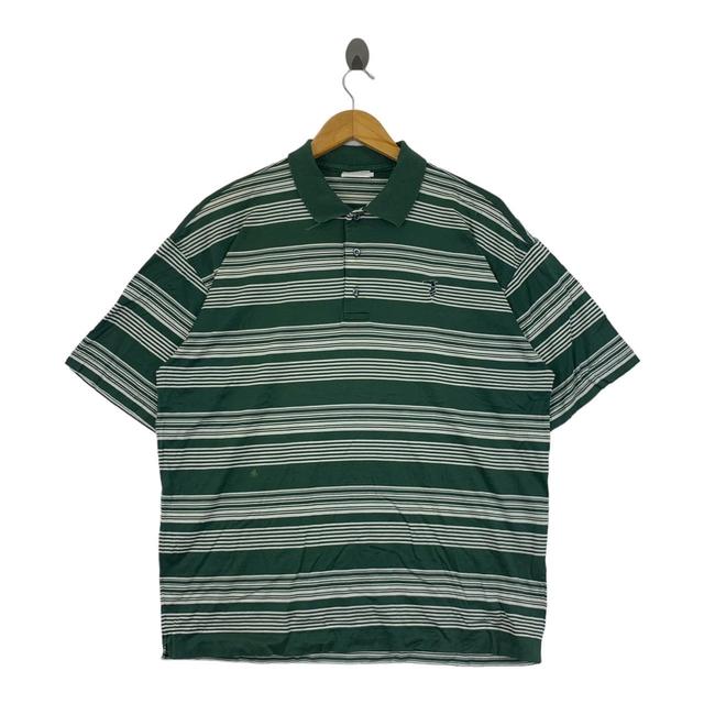 Trussardi Men's Polo shirt - Green/White - XL on Productcaster.