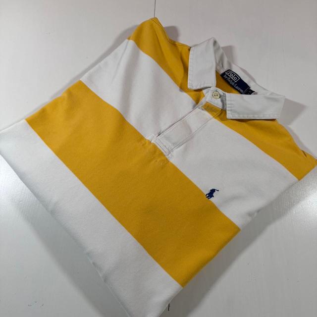 Ralph Lauren Men's Polo shirt - Yellow/White - XL on Productcaster.