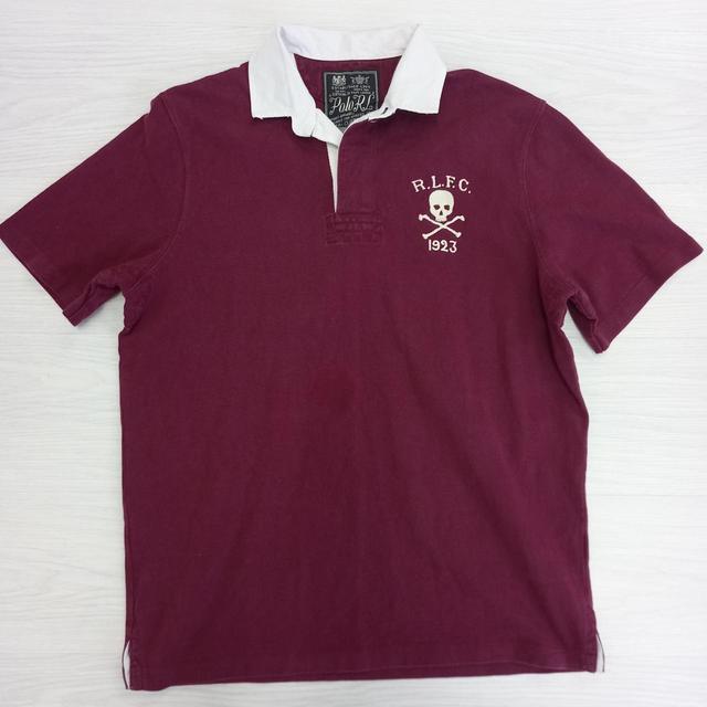 Polo Ralph Lauren Men's Polo shirt - Burgundy/White - L on Productcaster.