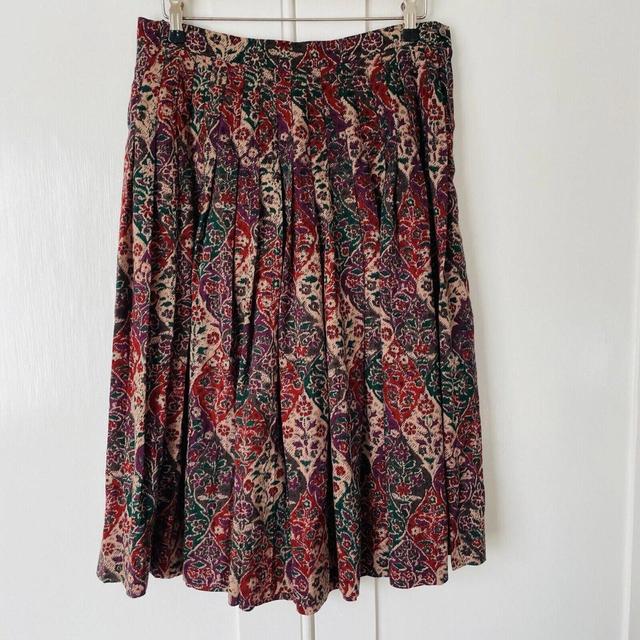 Jaeger Women's Midi Skirt - Burgundy/Green - One size on Productcaster.