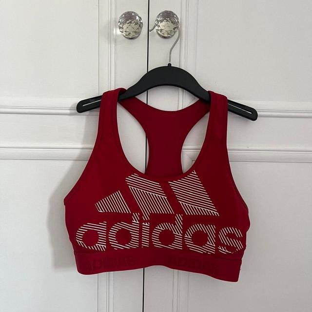 Adidas Women's Crop top - Burgundy/White - S on Productcaster.