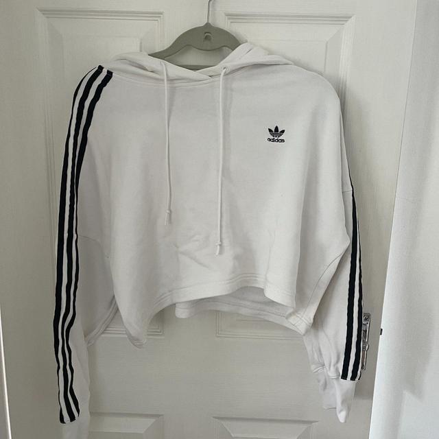 Adidas Women's Hoodie - White/Black - 8 on Productcaster.