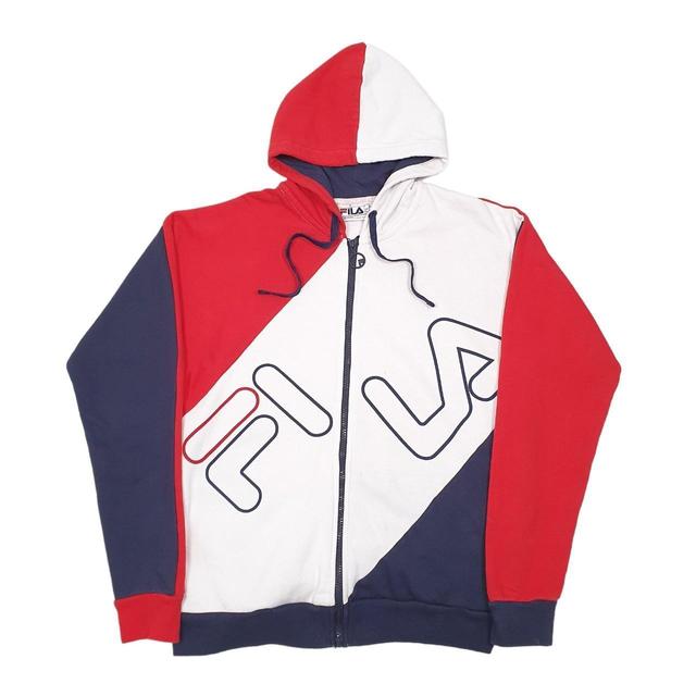 Fila Men's Hoodie - White/Navy - S on Productcaster.