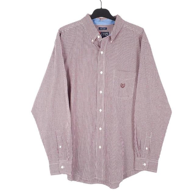 Chaps Men's Shirt - White/Burgundy - L on Productcaster.