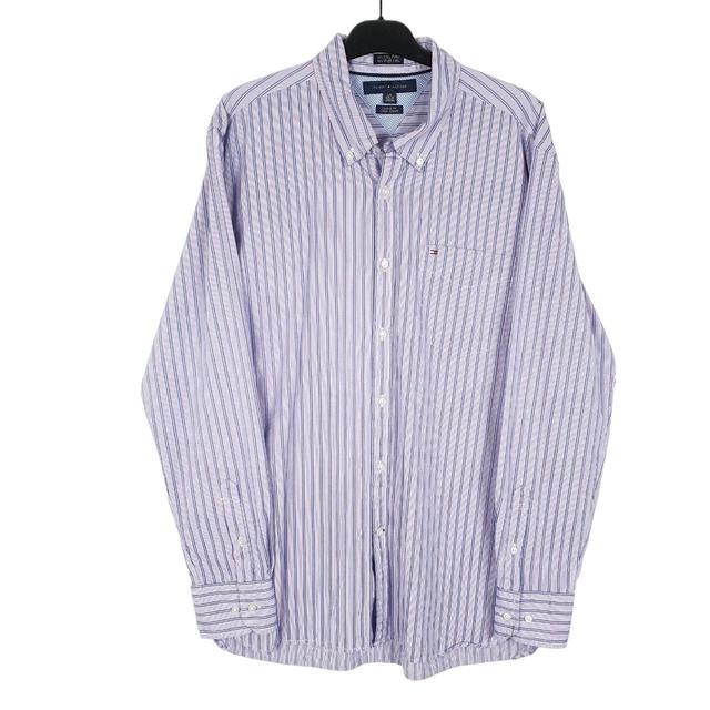 Tommy Hilfiger Men's Shirt - Pink/Purple - L on Productcaster.