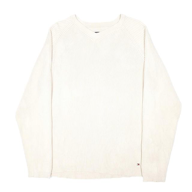 Tommy Hilfiger Men's Jumper - Cream - L on Productcaster.