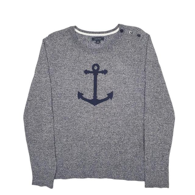 Nautica Women's Sweatshirt - White/Navy - M on Productcaster.