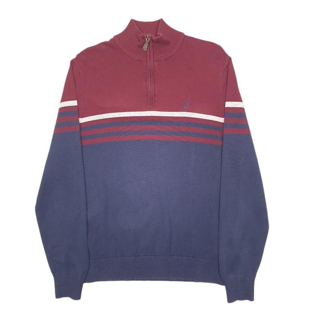 Nautica Men's Jumper - Burgundy/Navy - M on Productcaster.