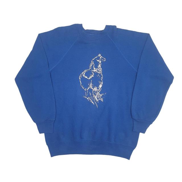 Vintage Men's Jumper - Blue - M on Productcaster.