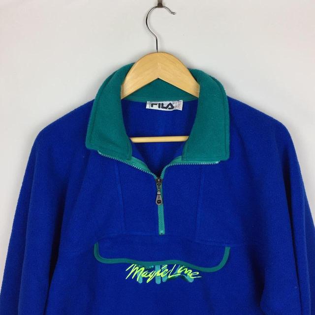 Fila Men's Jumper - Blue/Green - XL on Productcaster.